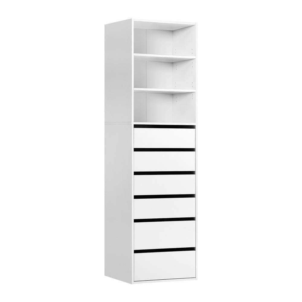 Wardrobe Storage Cabinet Shelf Unit Clothes 3 Shelves 6