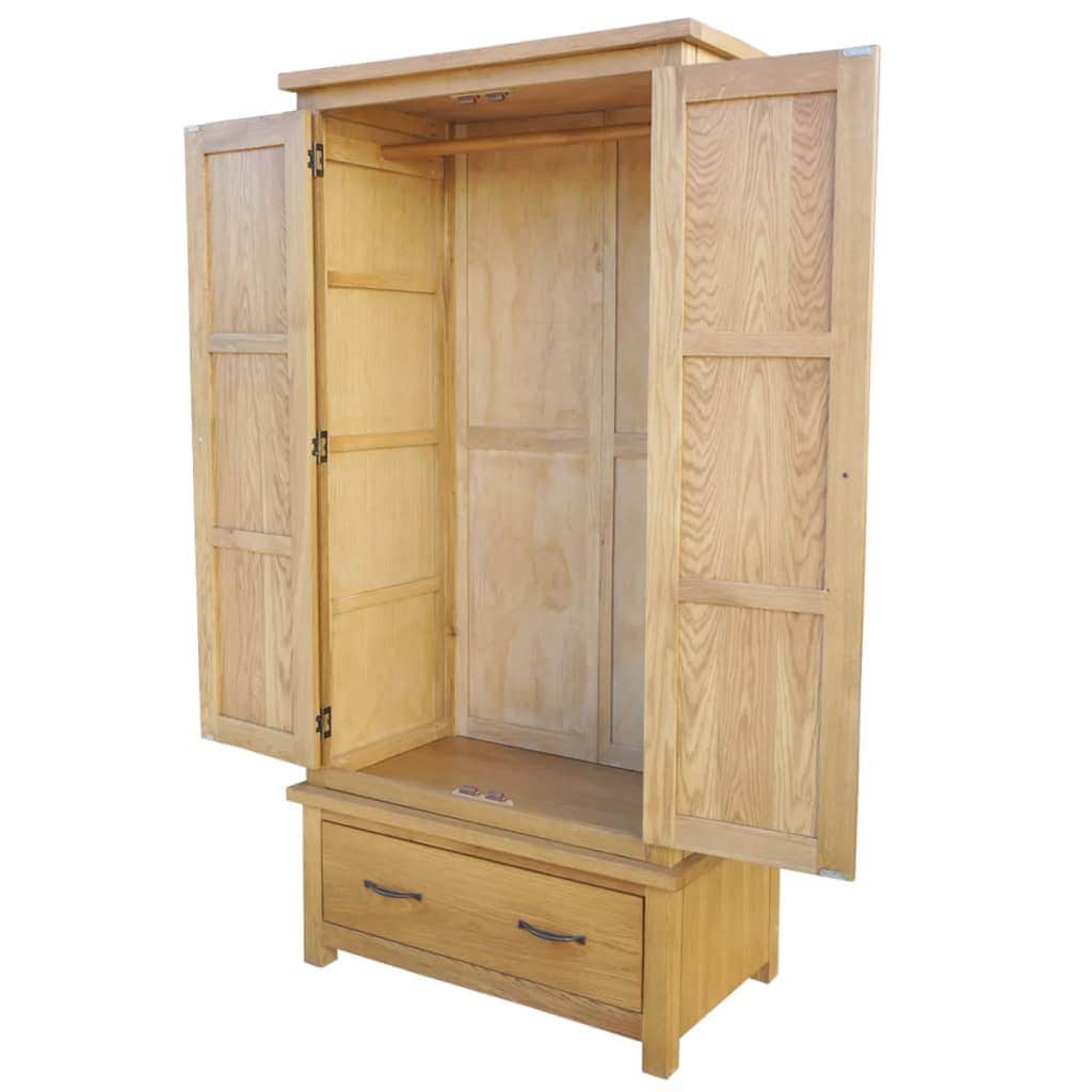 Wardrobe with 1 Drawer  Solid Oak Wood
