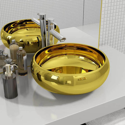 Wash Basin Ceramic (Gold)