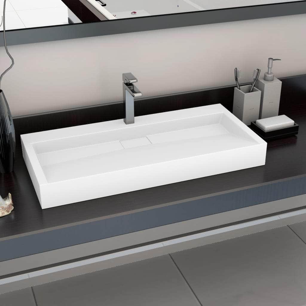 Wash Basin  Mineral Cast/Marble Cast {White}