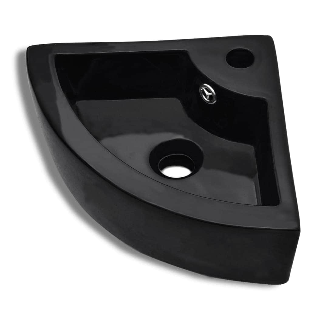 Wash Basin with Overflow Black