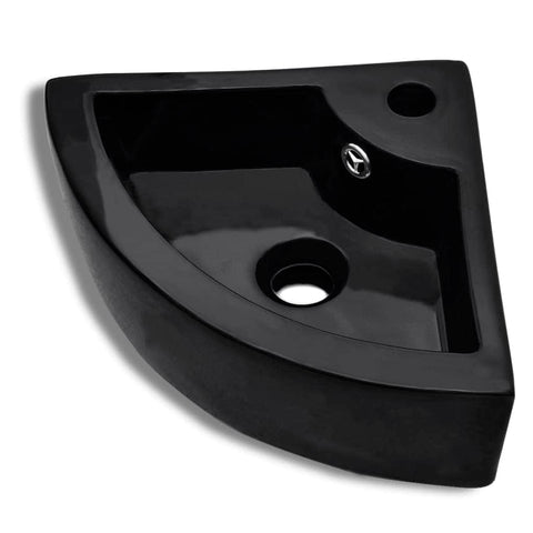 Wash Basin with Overflow Black