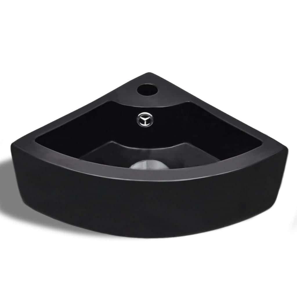 Wash Basin with Overflow Black