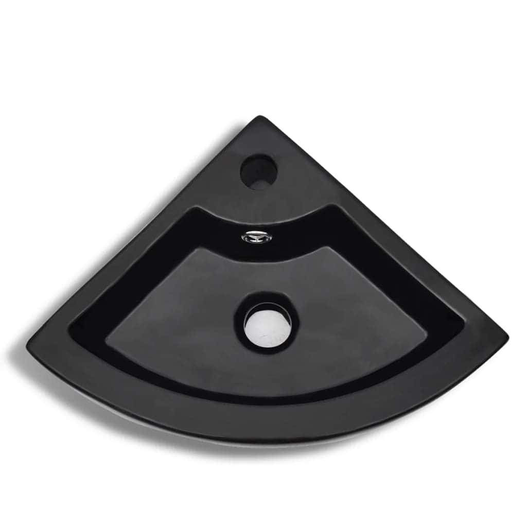 Wash Basin with Overflow Black