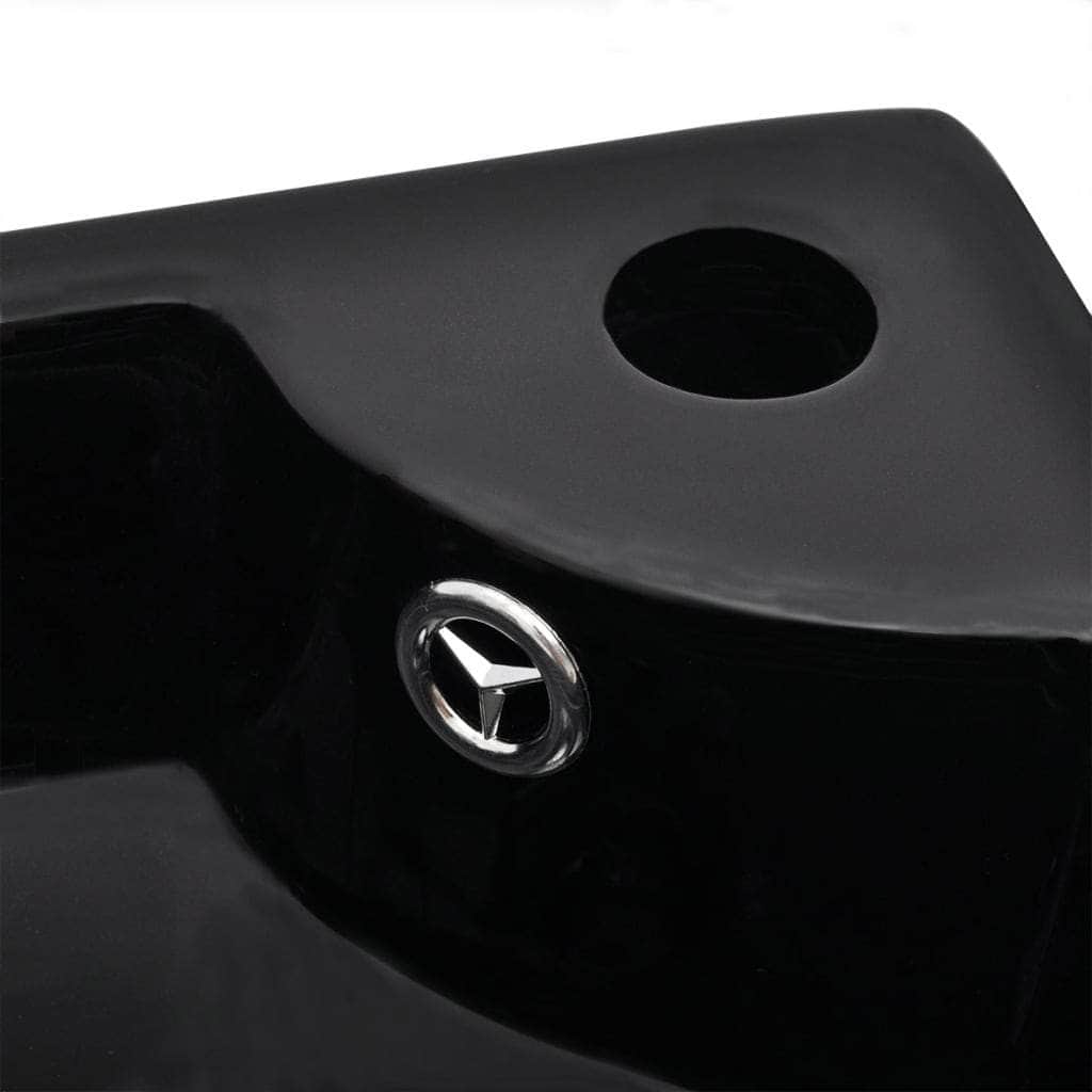 Wash Basin with Overflow Black