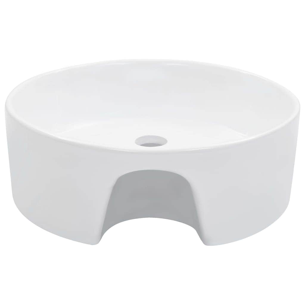 Wash Basin with Overflow Ceramic White