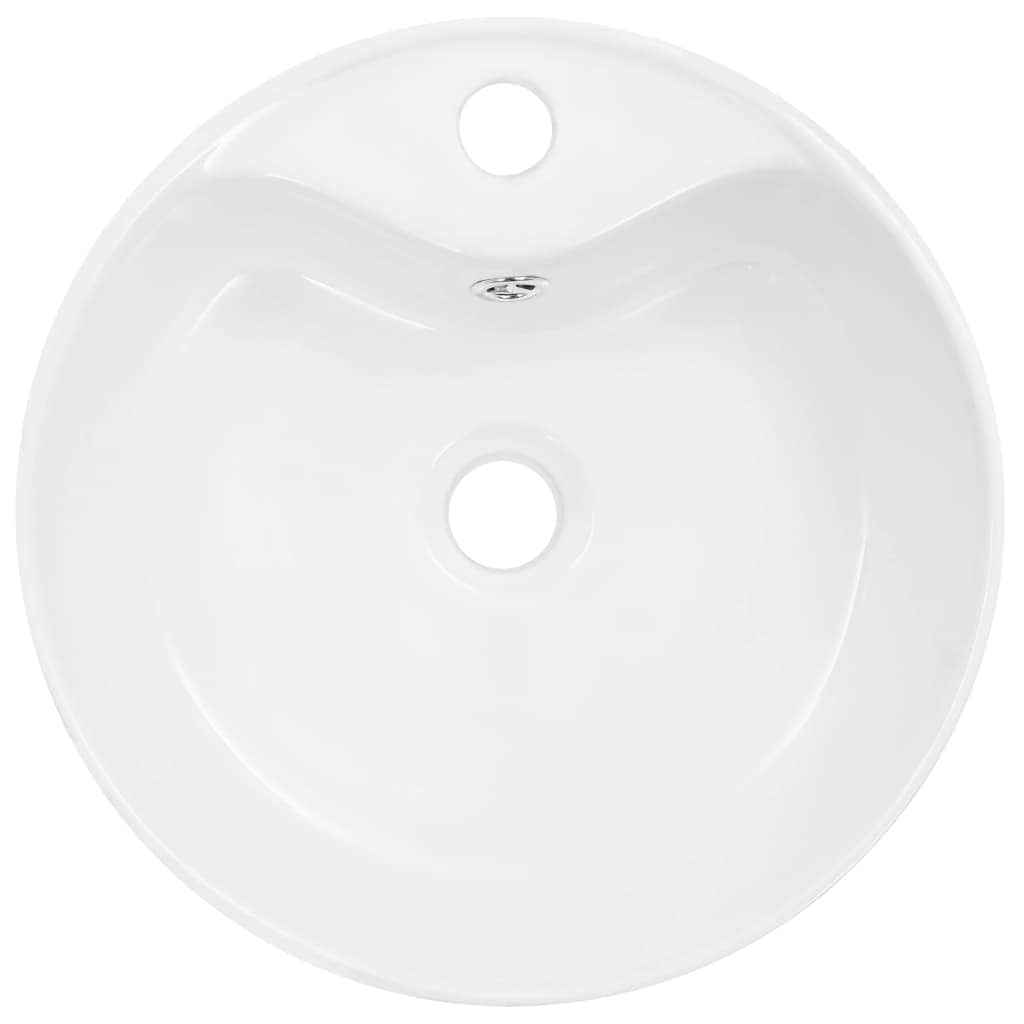 Wash Basin with Overflow Ceramic White