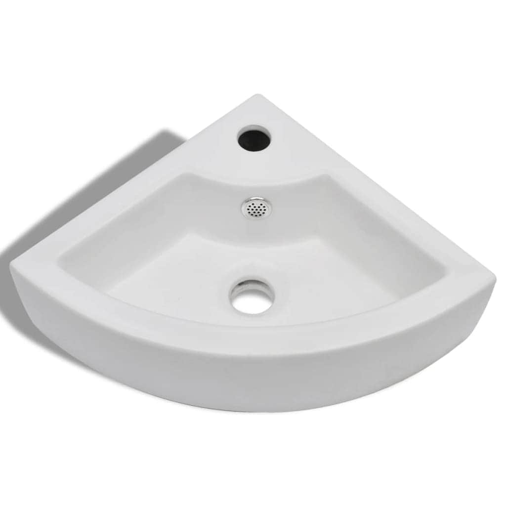 Wash Basin with Overflow White