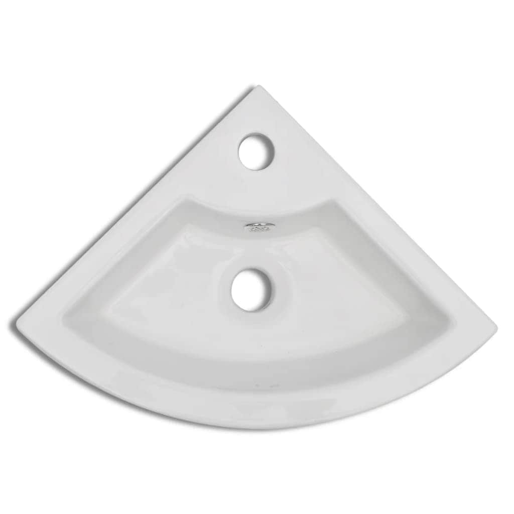 Wash Basin with Overflow White