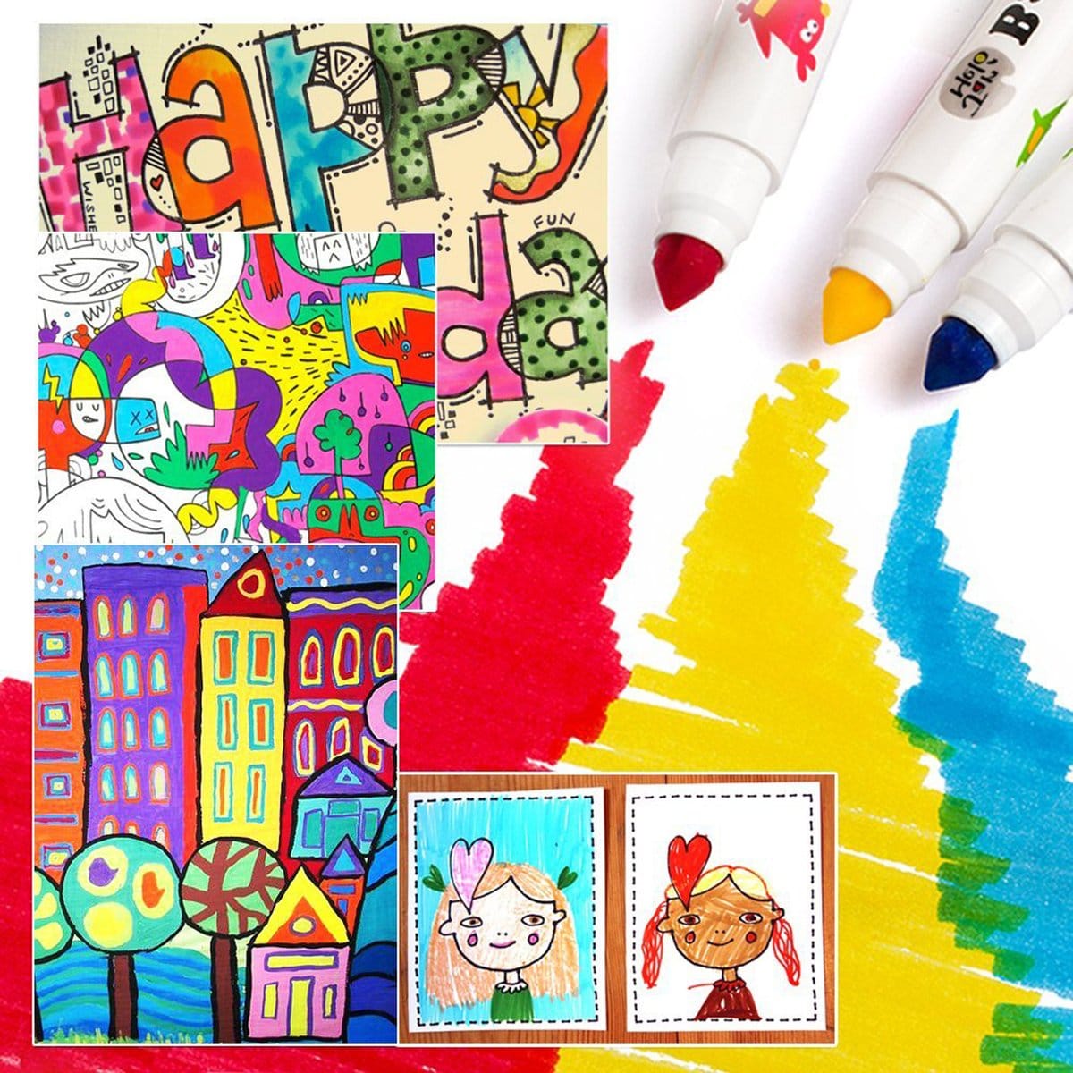 Washable Markers -Baby Roo 48 Colors - ele15