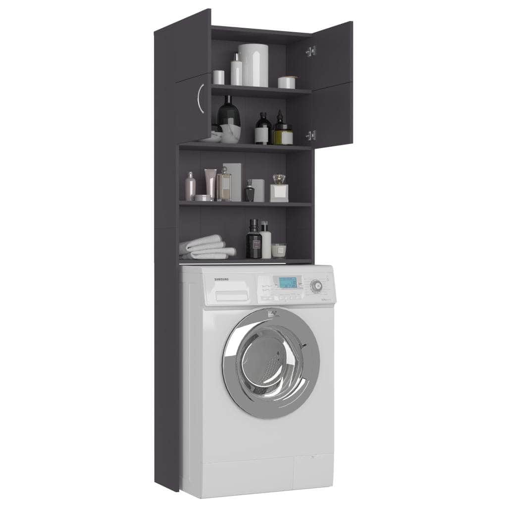 Washing Machine Cabinet Grey Chipboard