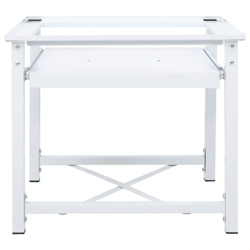 Washing Machine Pedestal with Pull-Out Shelf White