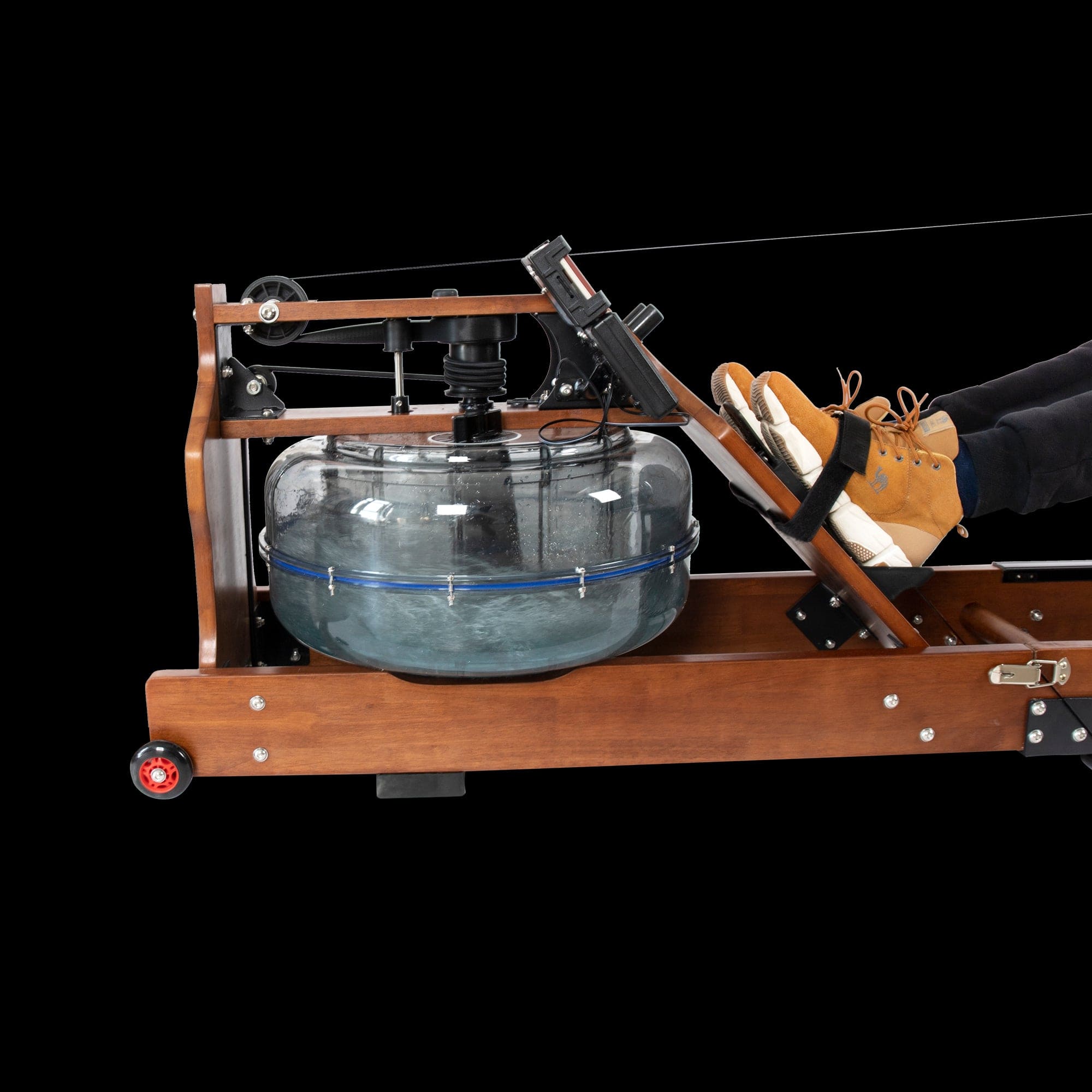 serr dis - Water Rowing Machine Resistance Foldable Wood Premium Fitness Equipment