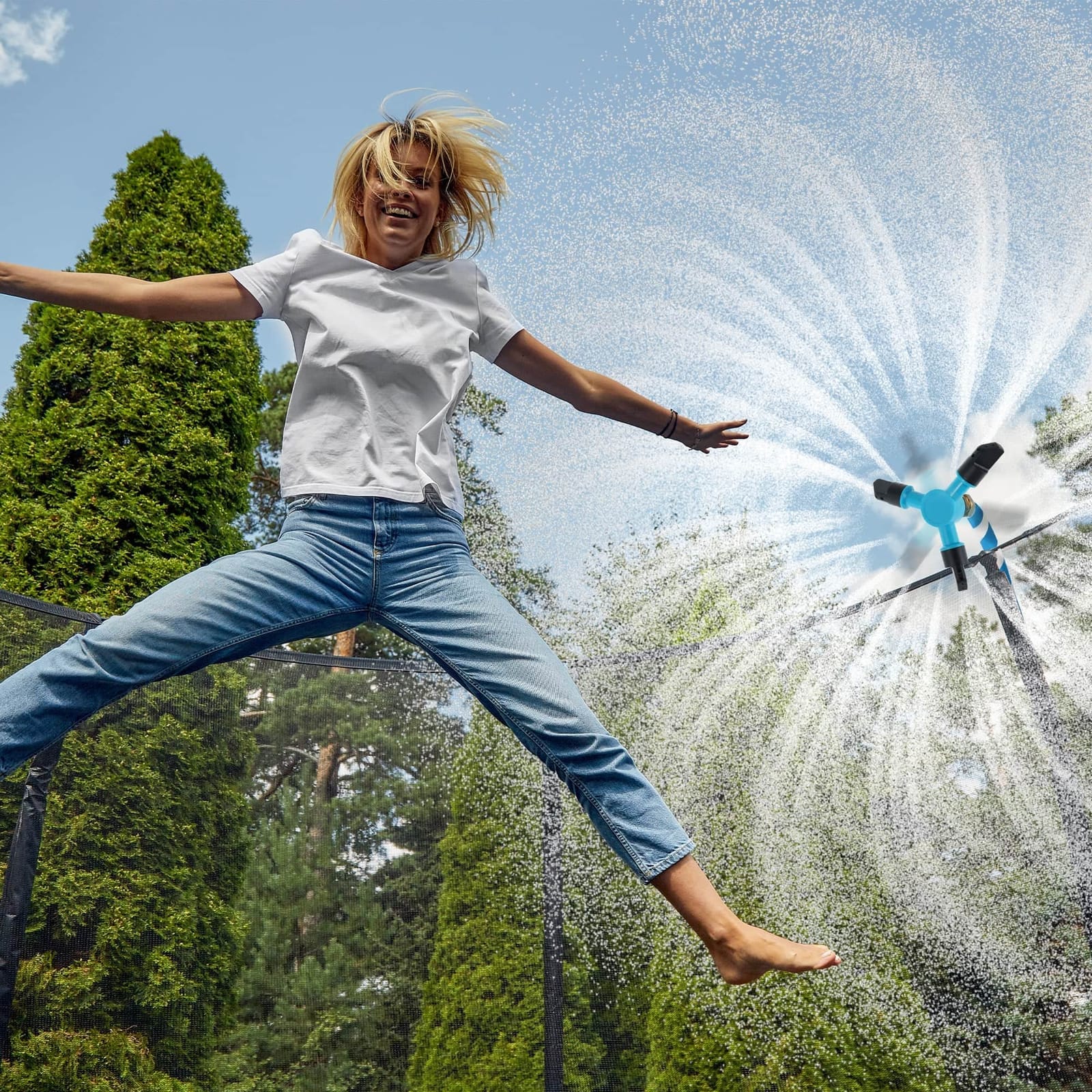 Waterpark Rotating Trampoline with Water Sprinkler Kit Adjustable Hose - photo 16