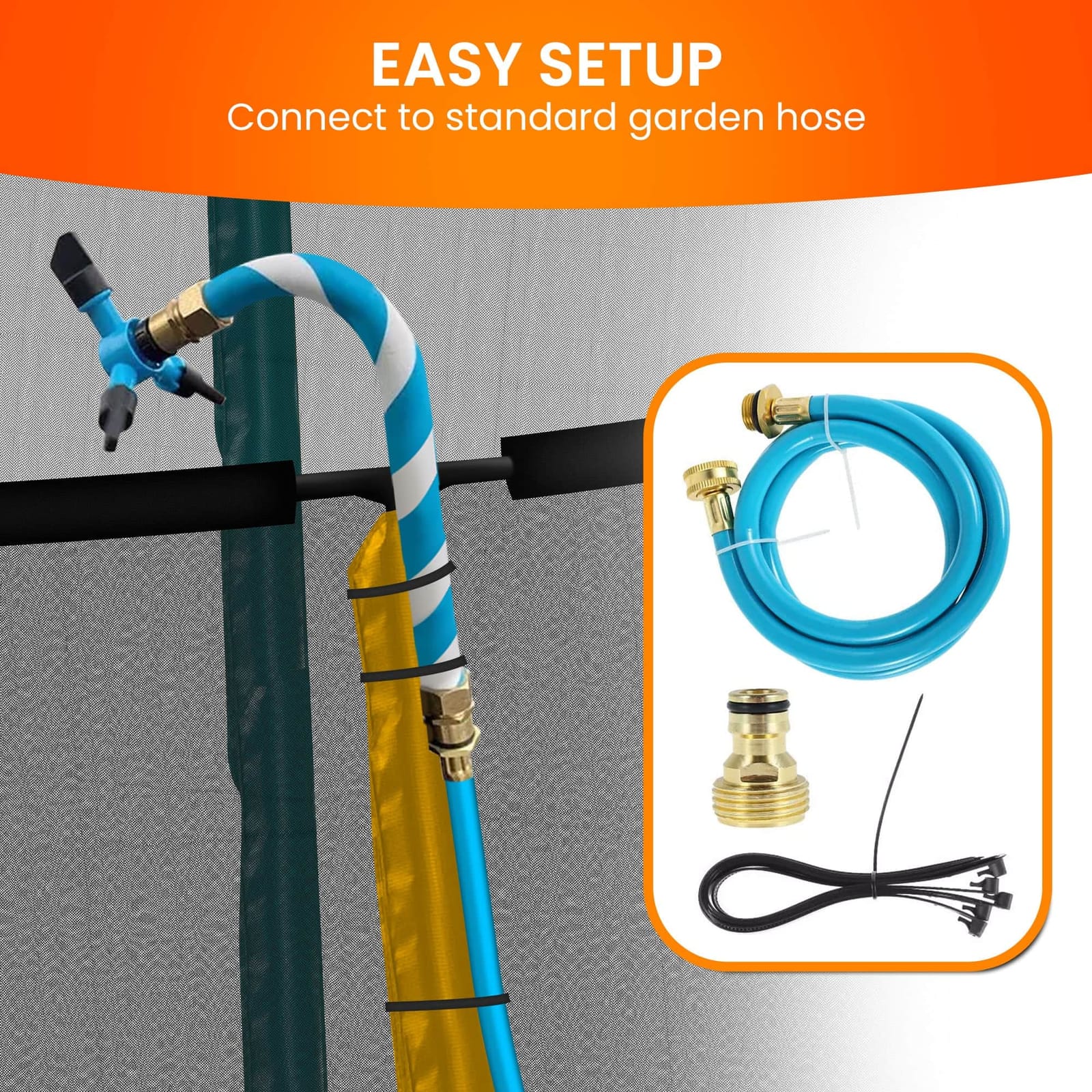 Waterpark Rotating Trampoline with Water Sprinkler Kit Adjustable Hose - photo 18
