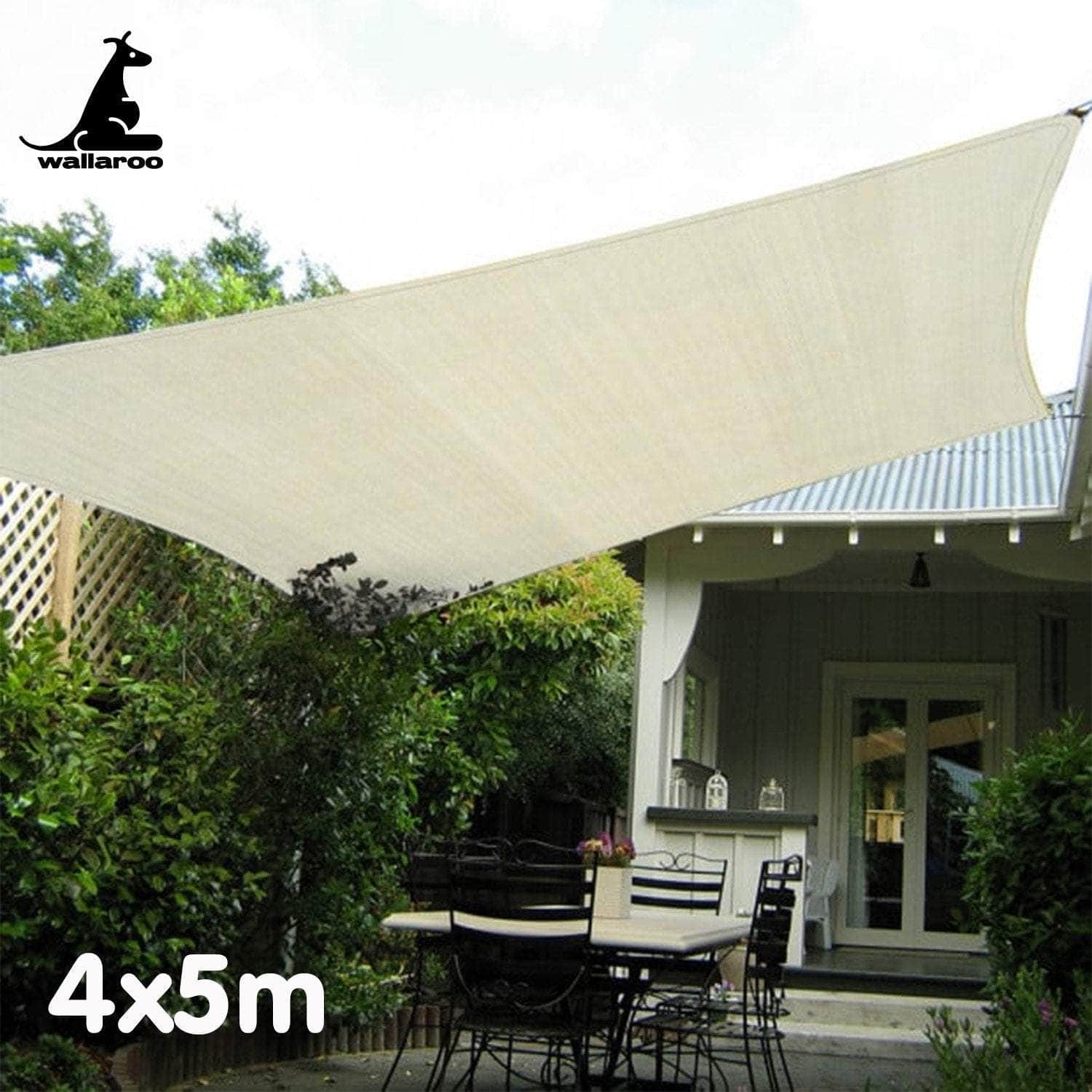 Waterproof 160GSM Outdoor Sun Shade Sail Canopy Cream