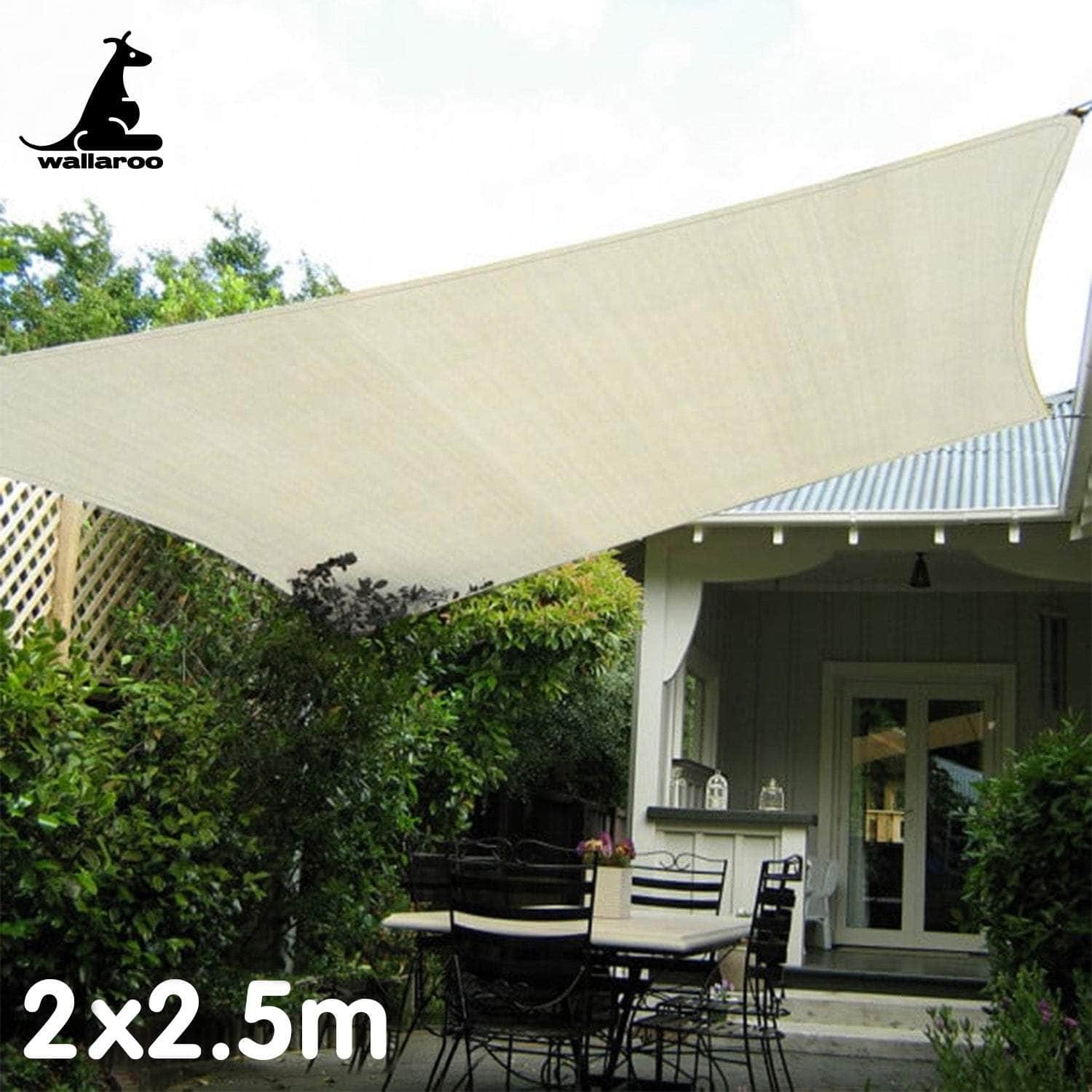 Waterproof 160GSM Outdoor Sun Shade Sail Canopy Cream