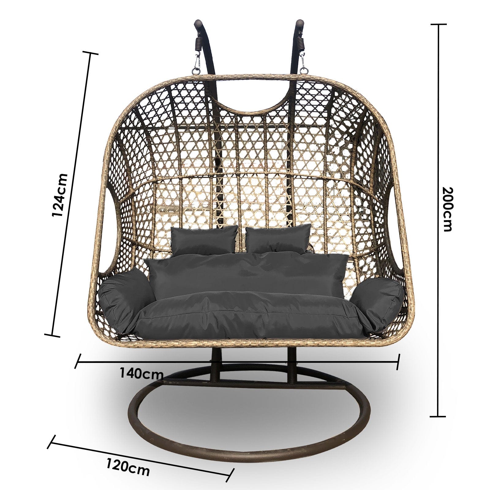 waterproof Soft 2 Seater Rocking Egg Chair with 2 Seater