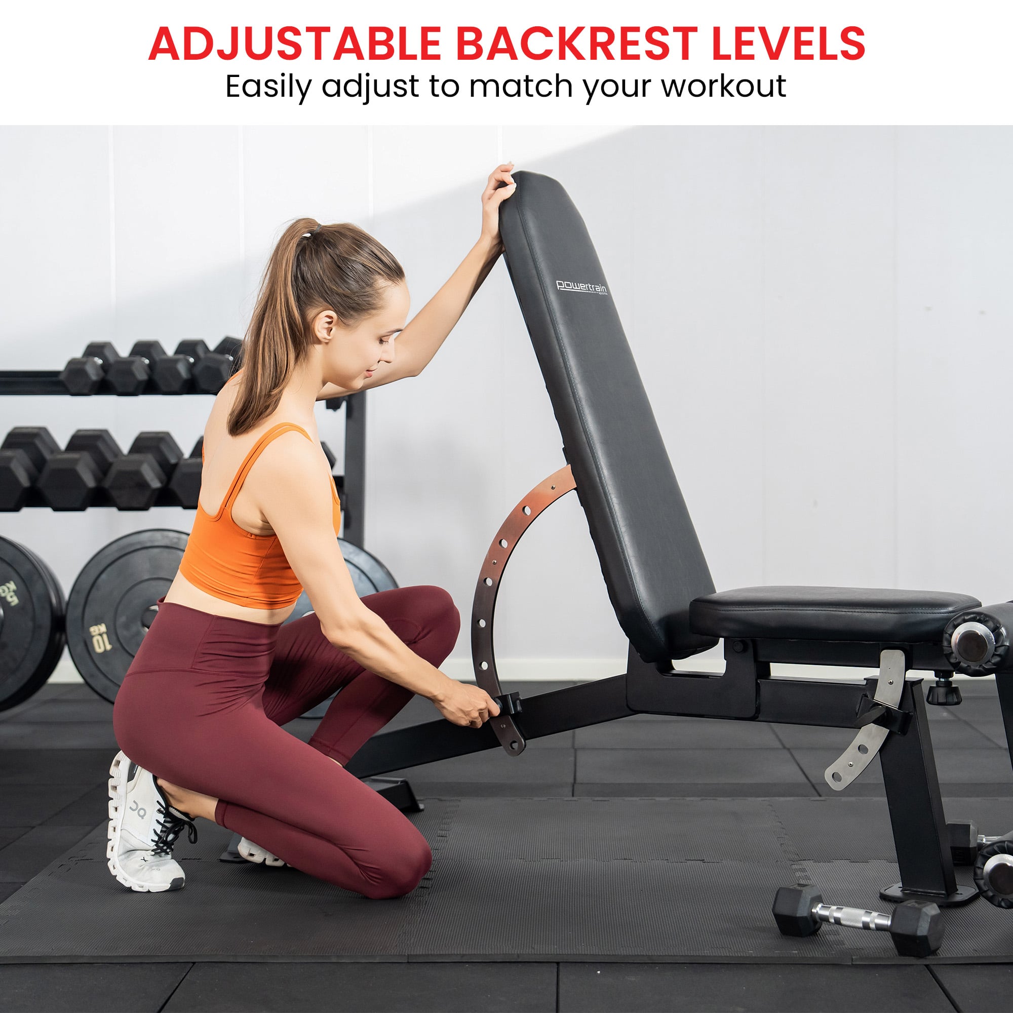 Weight Bench Adjustable Backrest 149x61x118.5cm