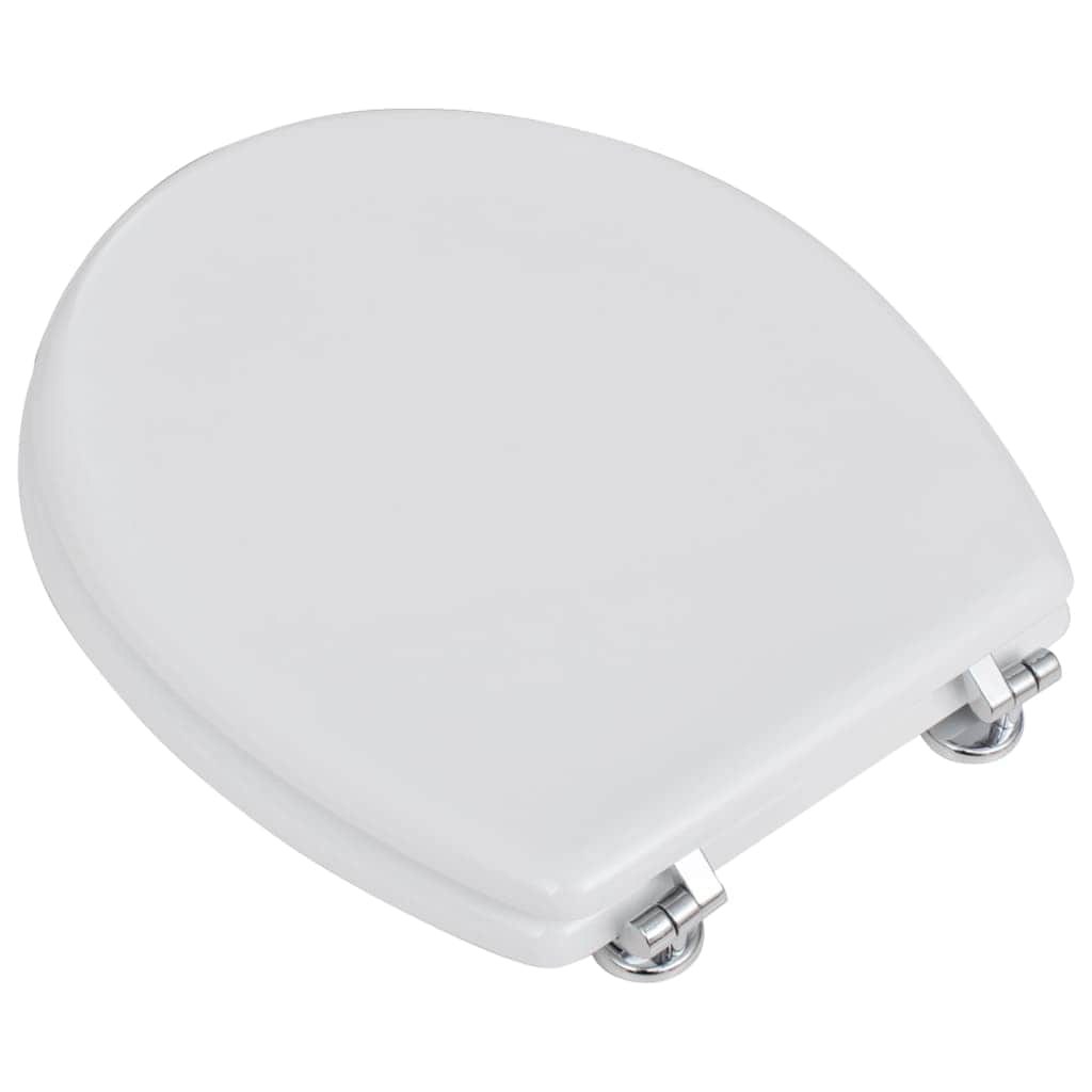 WC Toilet Seat MDF Lid Simple Design White