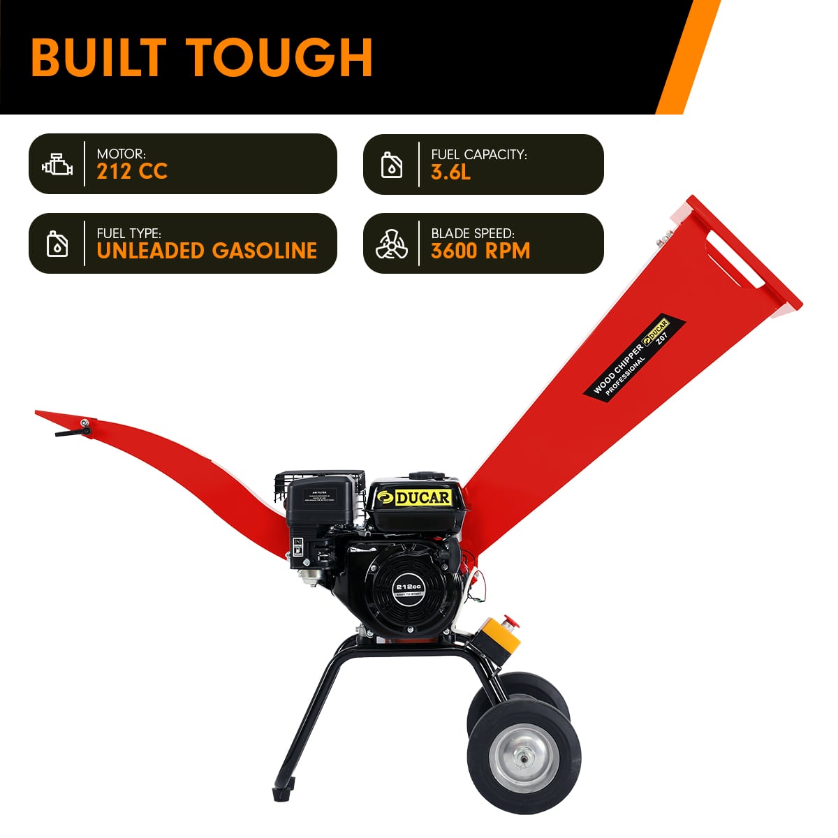 Wood Chipper 7HP Petrol Powered