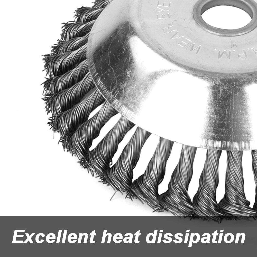 Weed Brush Steel Wire Trimmer Wheel Garden Lawn Mower Grass Cutter Head Tool