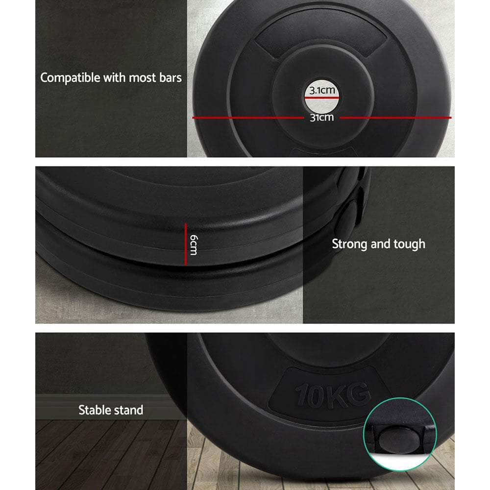 Weight Plates Standard 2X 10Kg Barbell Plate Weight Lifting