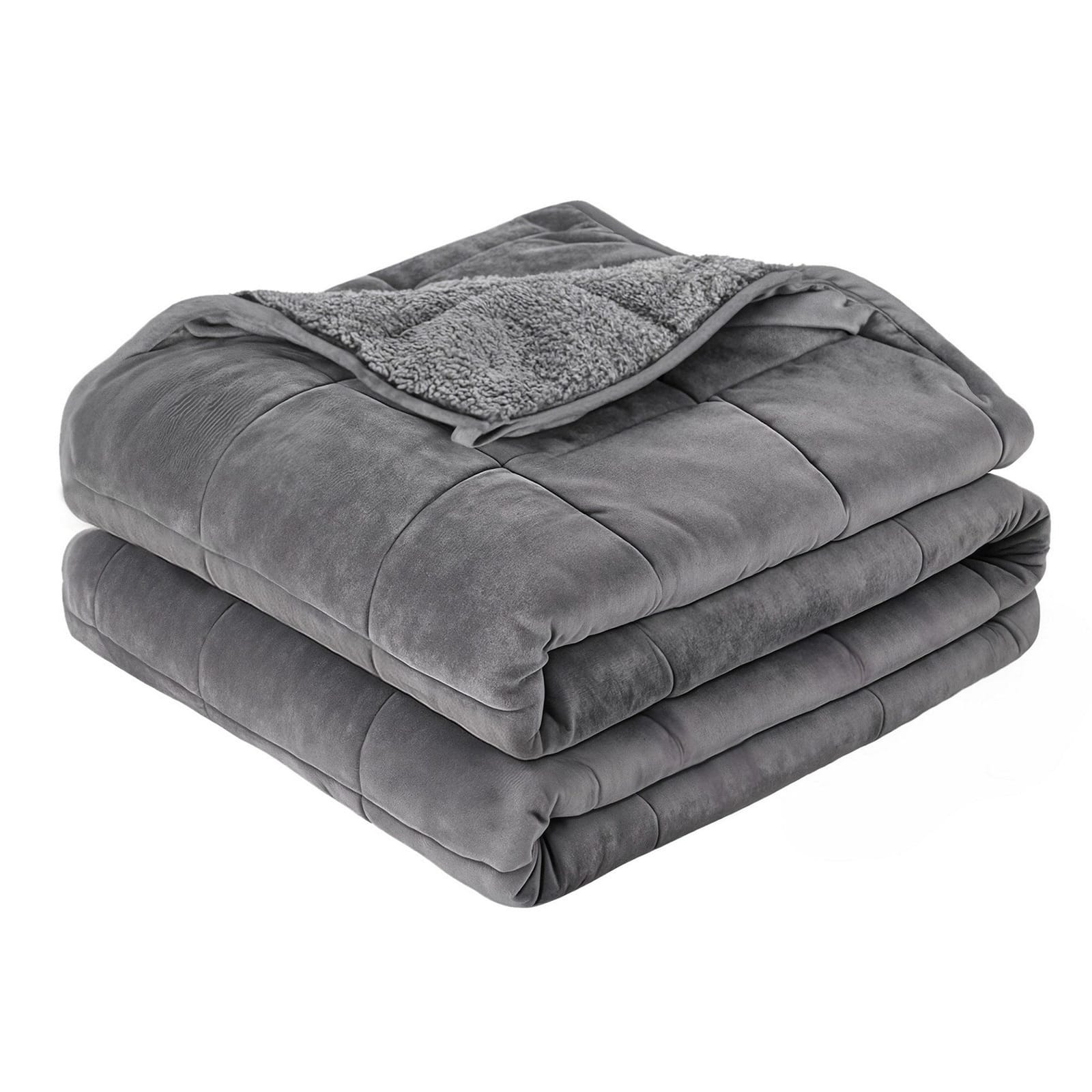 Grey Weighted Blanket 4.5KG Plush Sherpa and Fleece - Comfort - photo 19