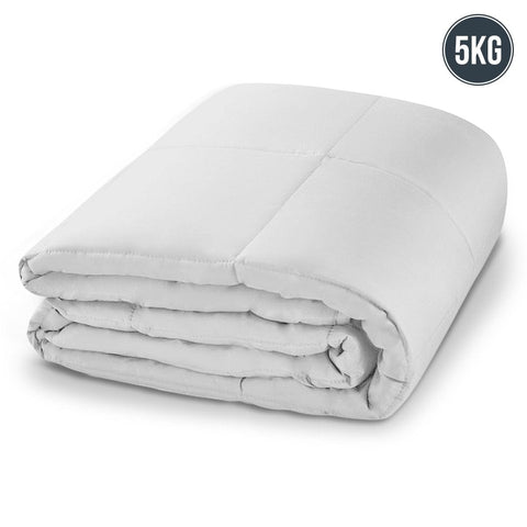 Weighted Blanket Heavy Quilt Doona 5Kg - White