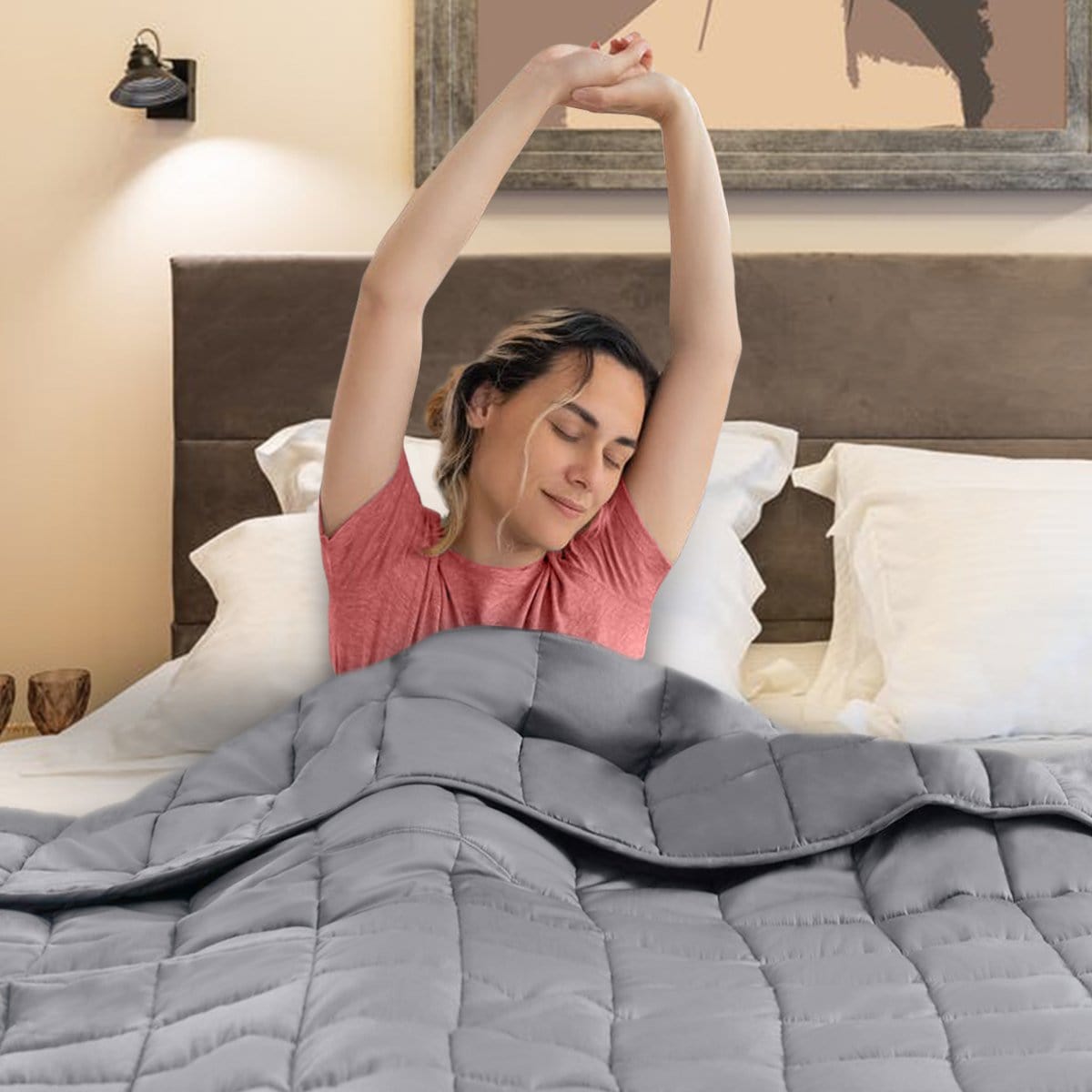 Weighted Blanket Heavy Quilt Doona 7Kg - Grey