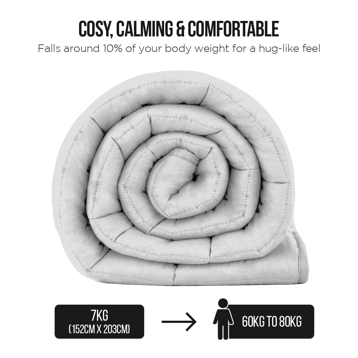 Weighted Blanket Heavy Quilt Doona 7Kg - White