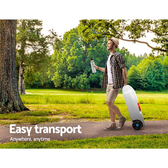 40L Portable Wheel Water Tank Camping Caravan Storage Grey - Portable Toilets & Showers