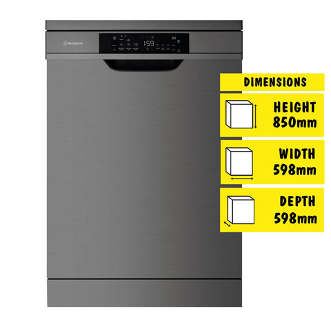 Westinghouse 15-Place Setting Freestanding Dishwasher (Dark Stainless Steel)