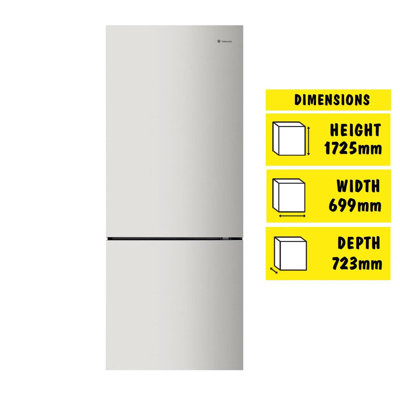 Westinghouse -425L Bottom Mount Fridge (Silver) [Right]