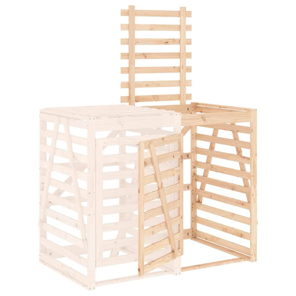 Wheelie Bin Storage Extension Solid Wood Pine | Wood finish