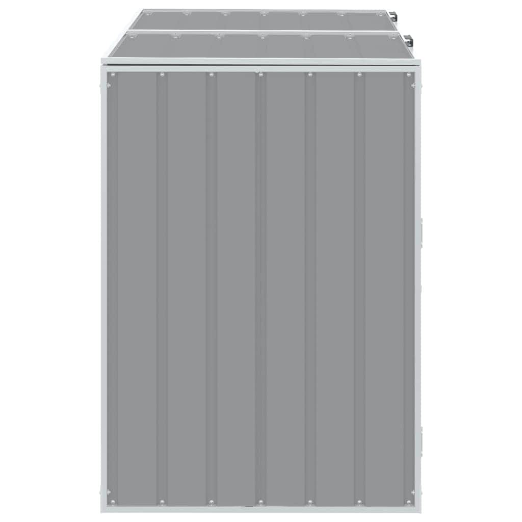 Wheelie Bin Storage for Double Bins Rubbish Trash Can Shed Grey Steel - Versatile and Stylish