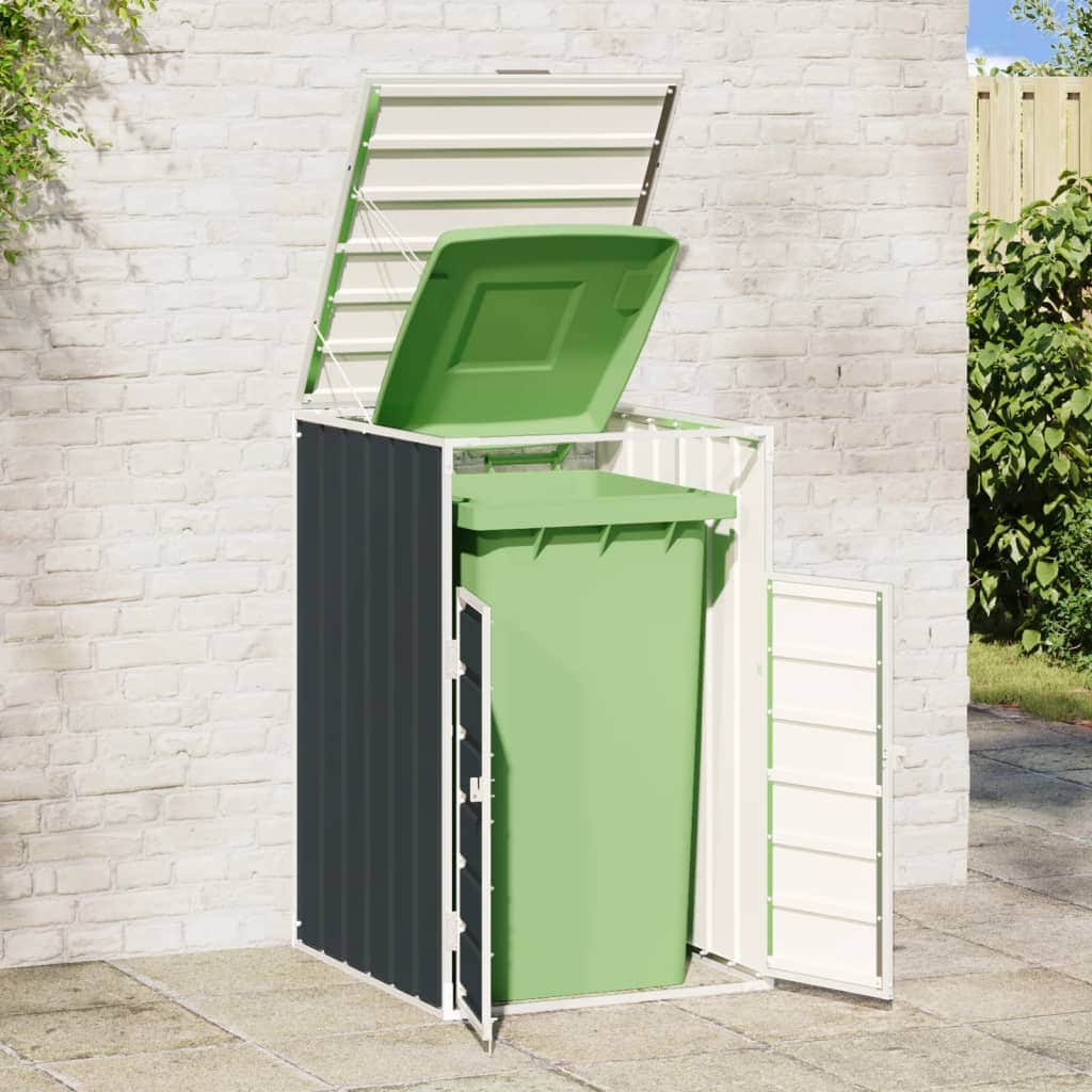 Wheelie Bin Storage for Single Bin Trash Can Shed Anthracite Steel - Stylish Comfort | Steel finish
