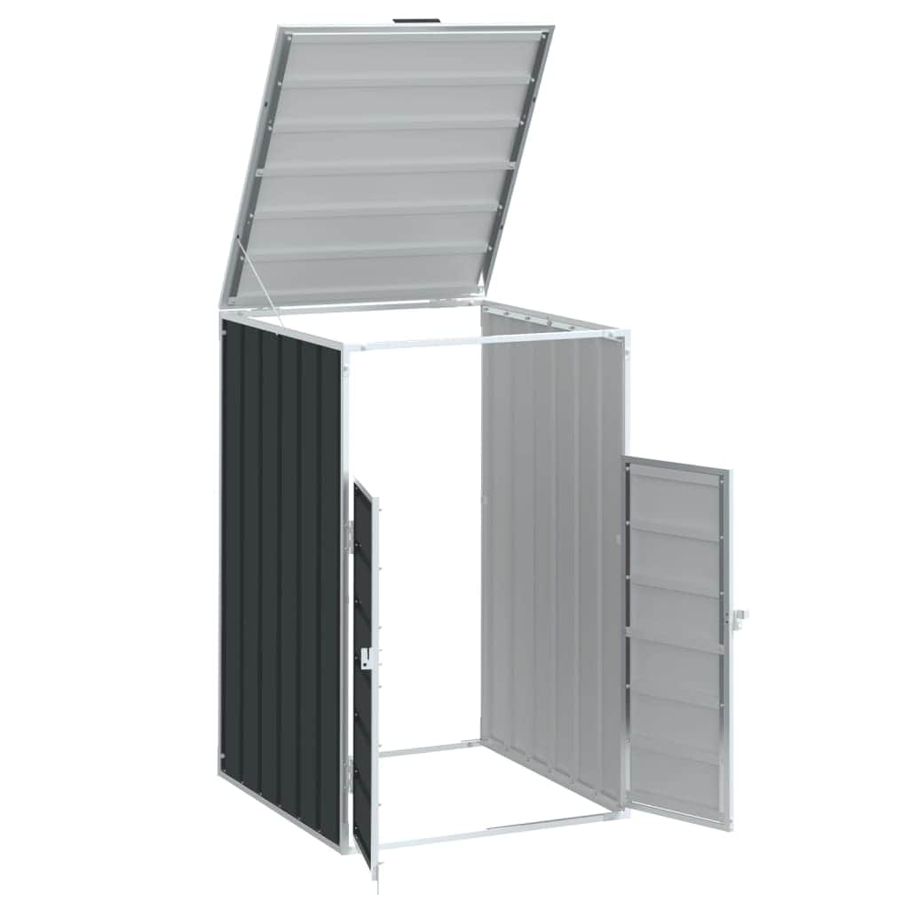 Waste Container Enclosures - Wheelie Bin Storage for Single Bin Trash Can Shed Anthracite Steel - Stylish Comfort
