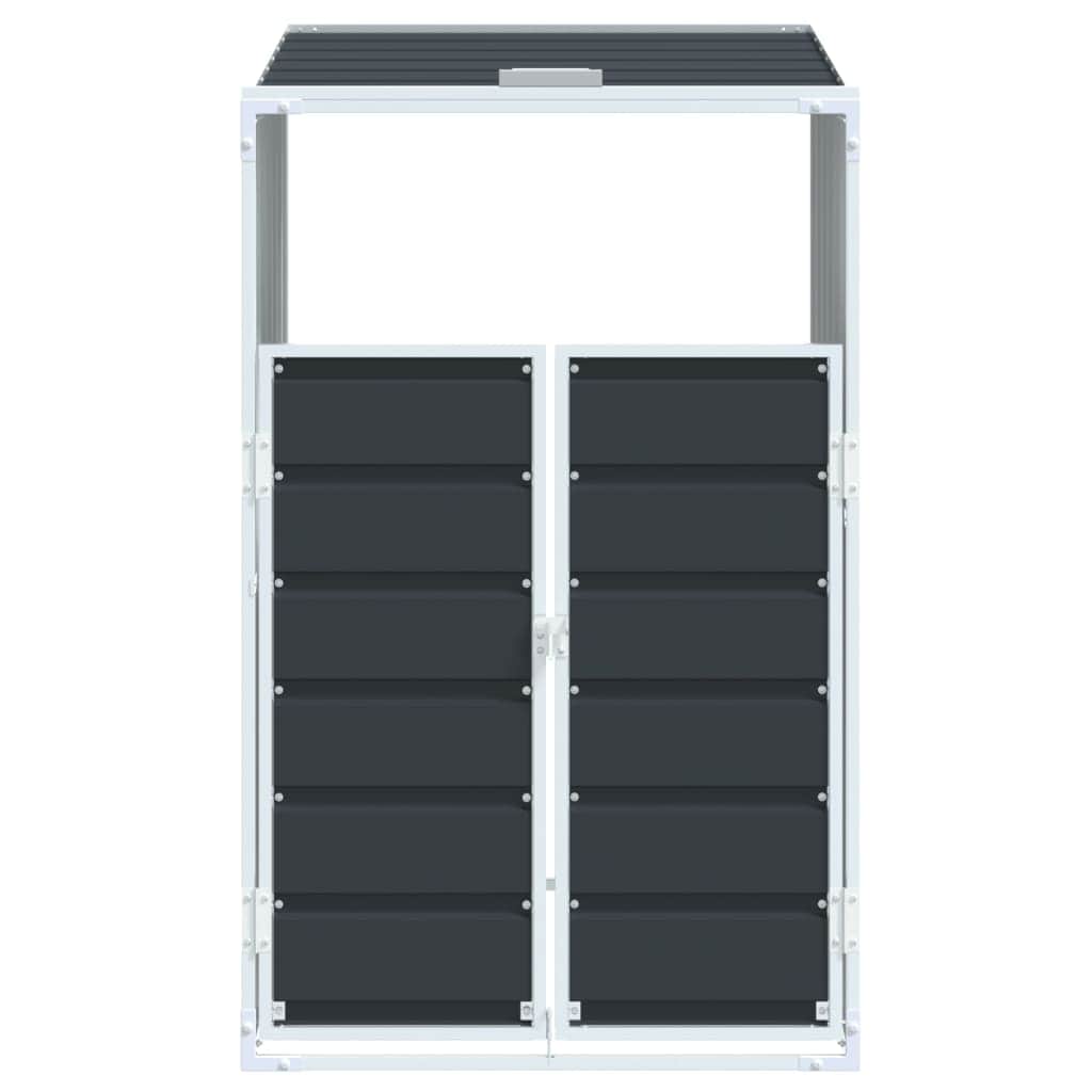 Steel finish - Wheelie Bin Storage for Single Bin Trash Can Shed Anthracite Steel - Stylish Comfort