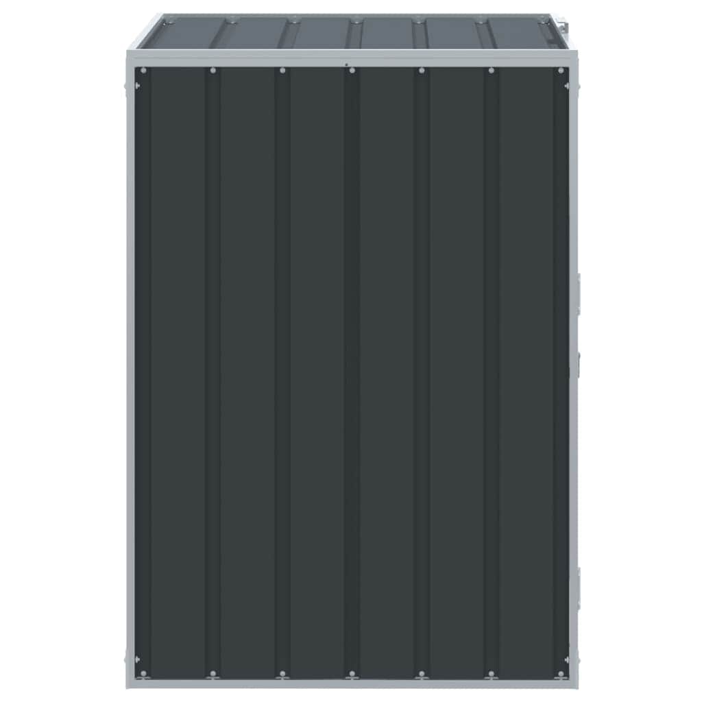 Wheelie Bin Storage for Single Bin Trash Can Shed Anthracite Steel - Stylish Comfort