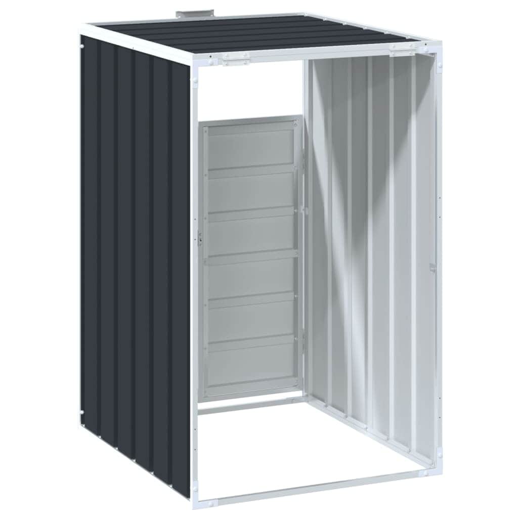Wheelie Bin Storage for Single Bin Trash Can Shed Anthracite Steel - Stylish Comfort | Single
