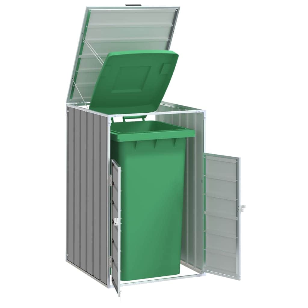 Wheelie Bin Storage for Single Bin Trash Can Shed Anthracite Steel - Stylish Comfort with Single