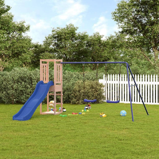 Whimsical Woodland Retreat: Playhouse, Slide, and Swings
