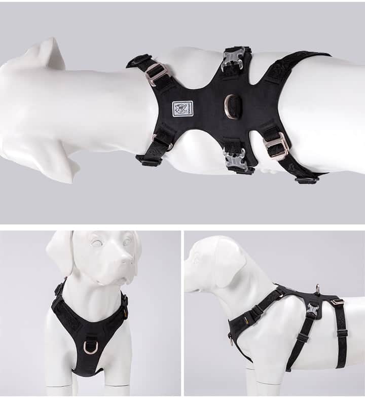 Whinhyepet Dog Harness Black XS - Adjustable Pet Safety Vest