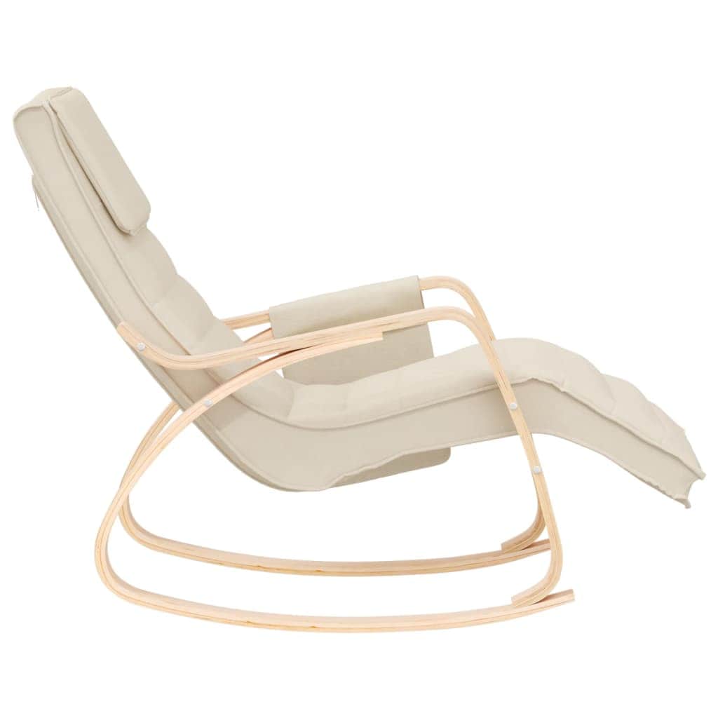Whispering Comfort: Fabric Rocking Chair-Cream \Grey\Black