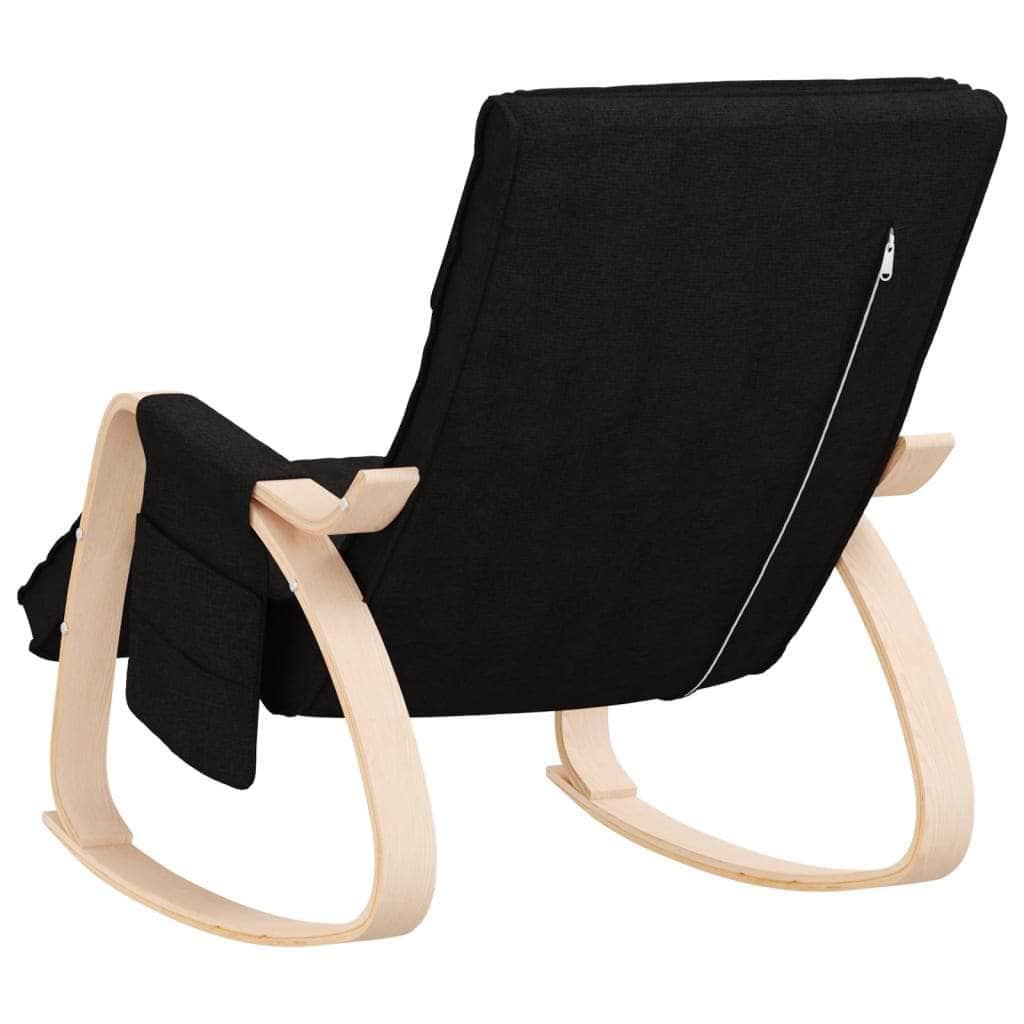 Whispering Comfort: Fabric Rocking Chair-Cream \Grey\Black