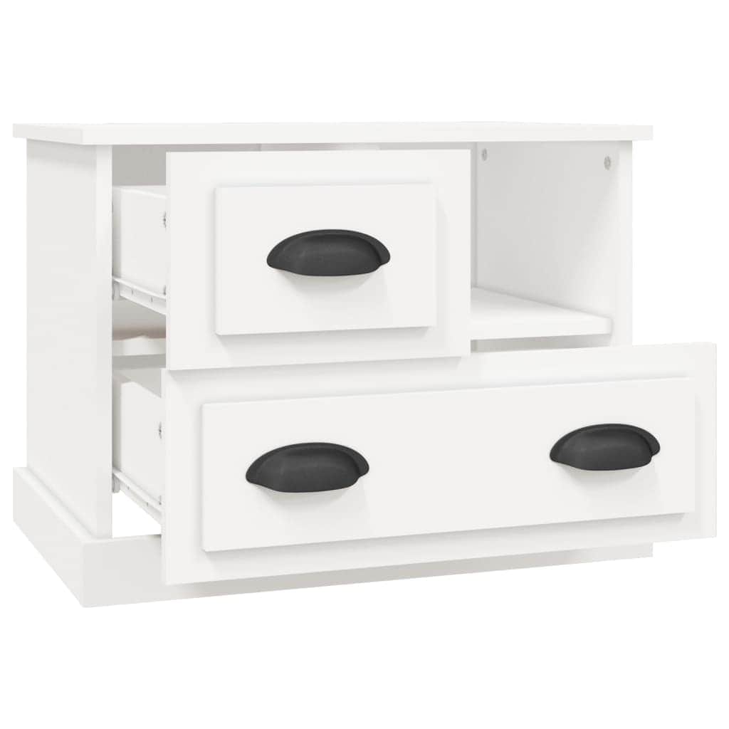 Whispering Elegance: White Bedside Cabinet