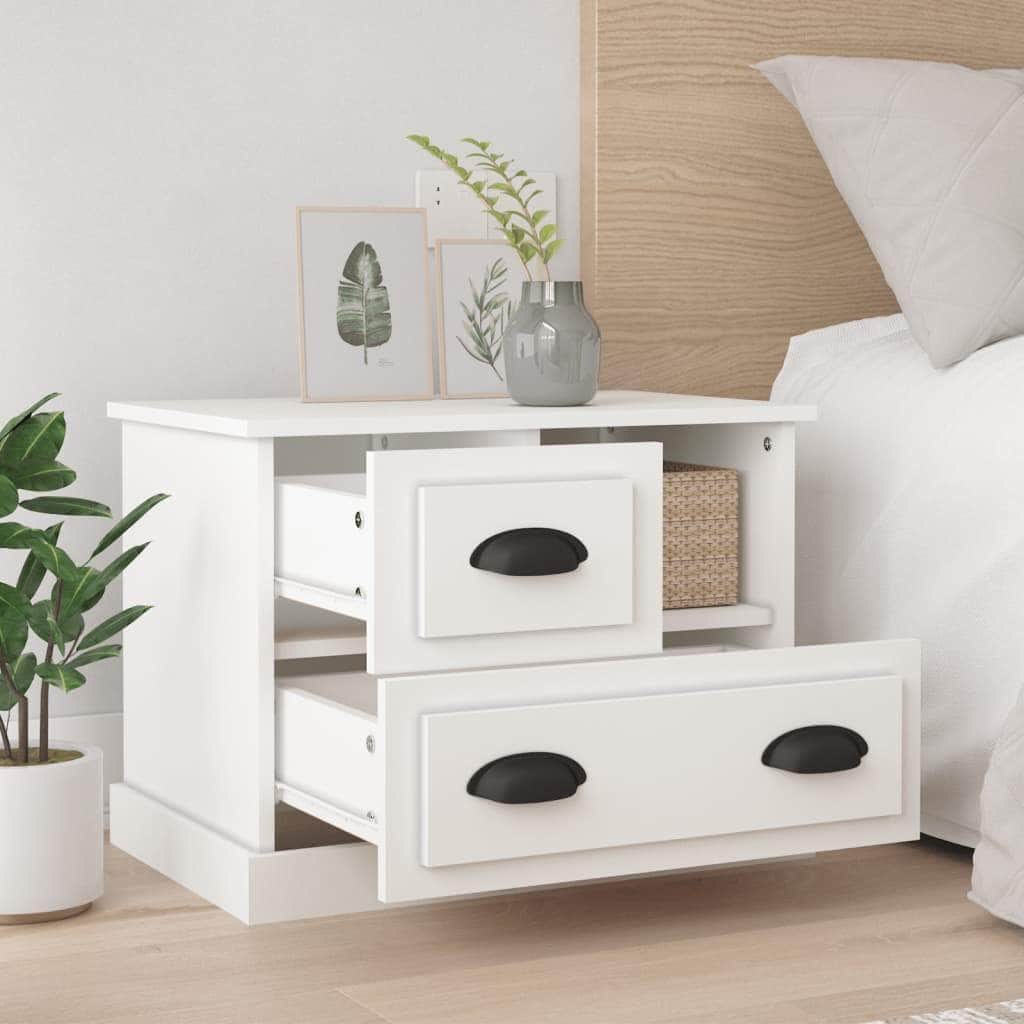 Whispering Elegance: White Bedside Cabinet