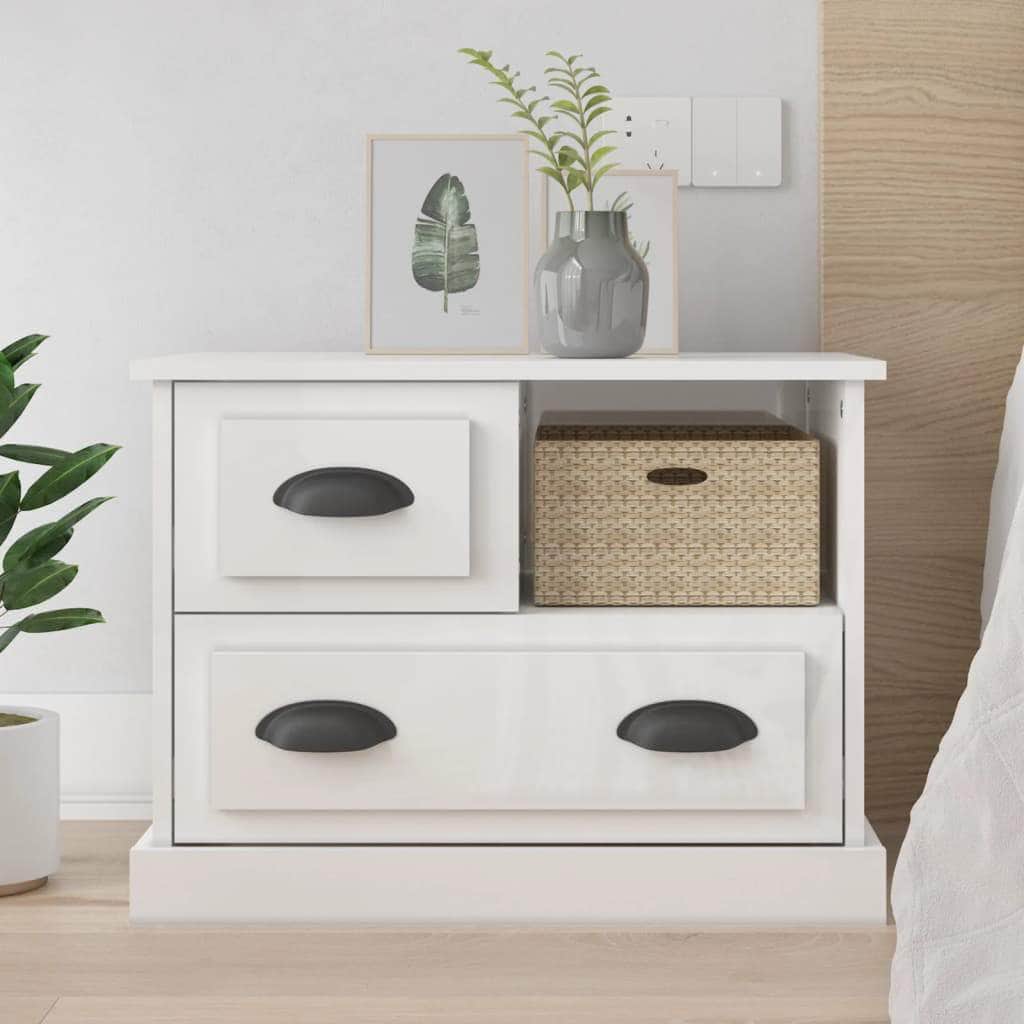 Whispering Elegance: White Bedside Cabinet