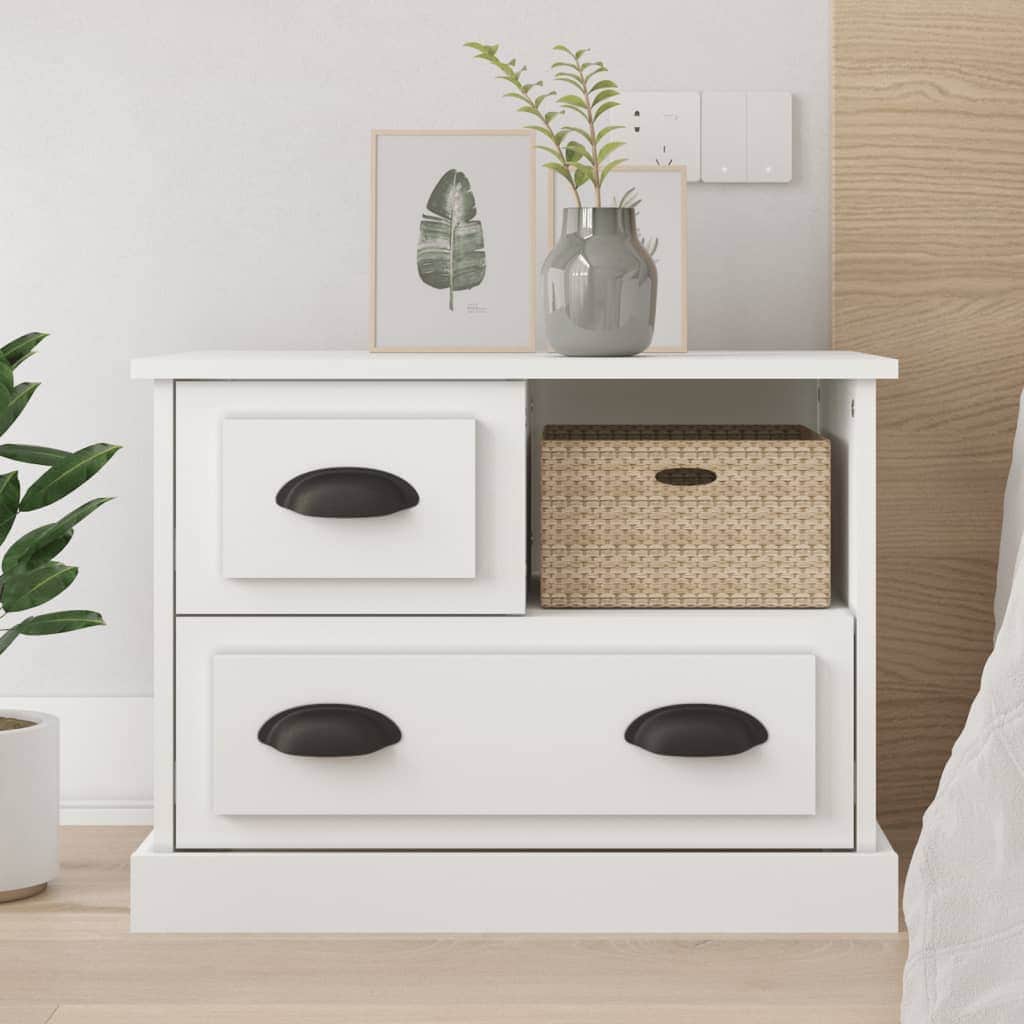 Whispering Elegance: White Bedside Cabinet